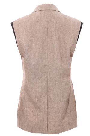 Gilet doppiopetto in lino BRUNELLO CUCINELLI | MF5882810C038